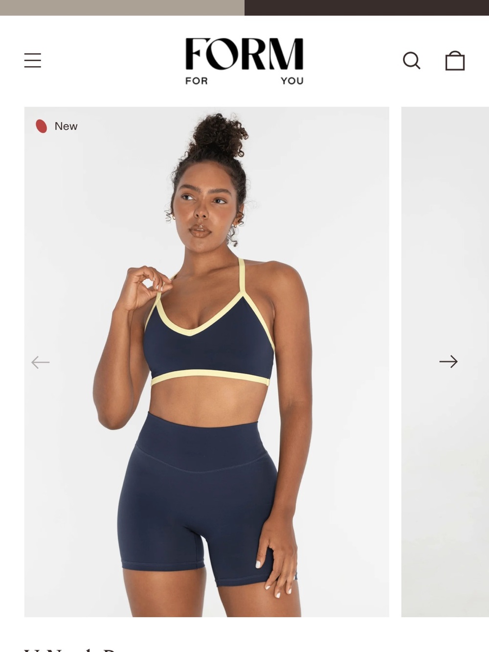 FORM V-Neck Bra - Navy/Lemon - Picture 3 of 5